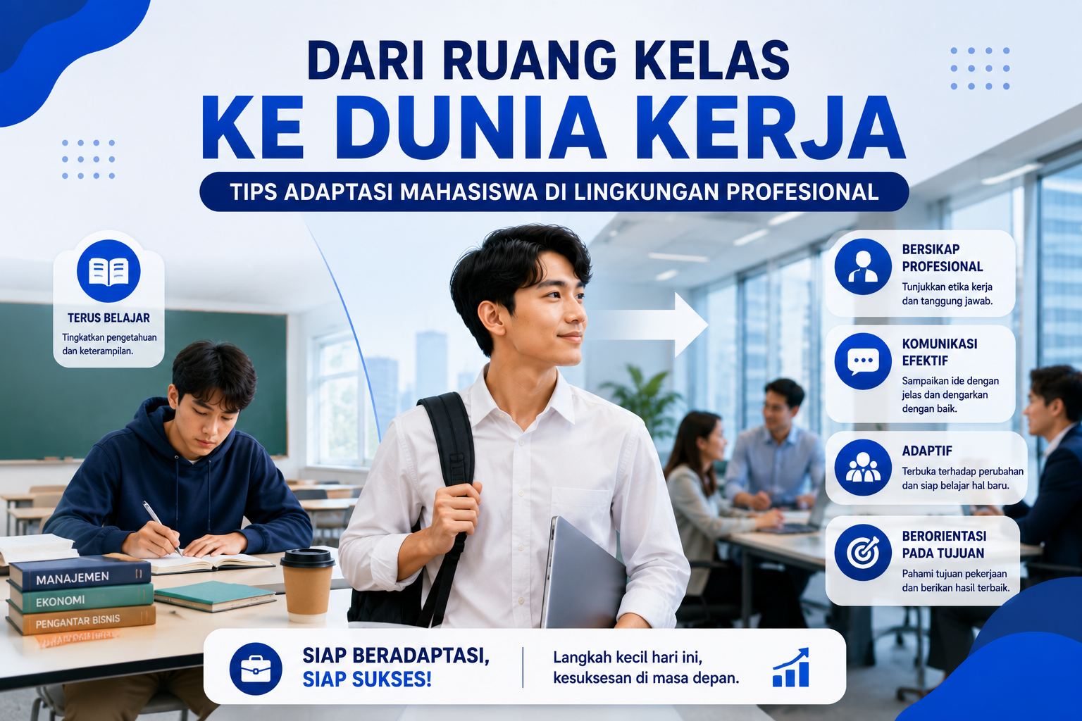 Dari Ruang Kelas ke Dunia Kerja: Tips Adaptasi Mahasiswa di Lingkungan Profesional